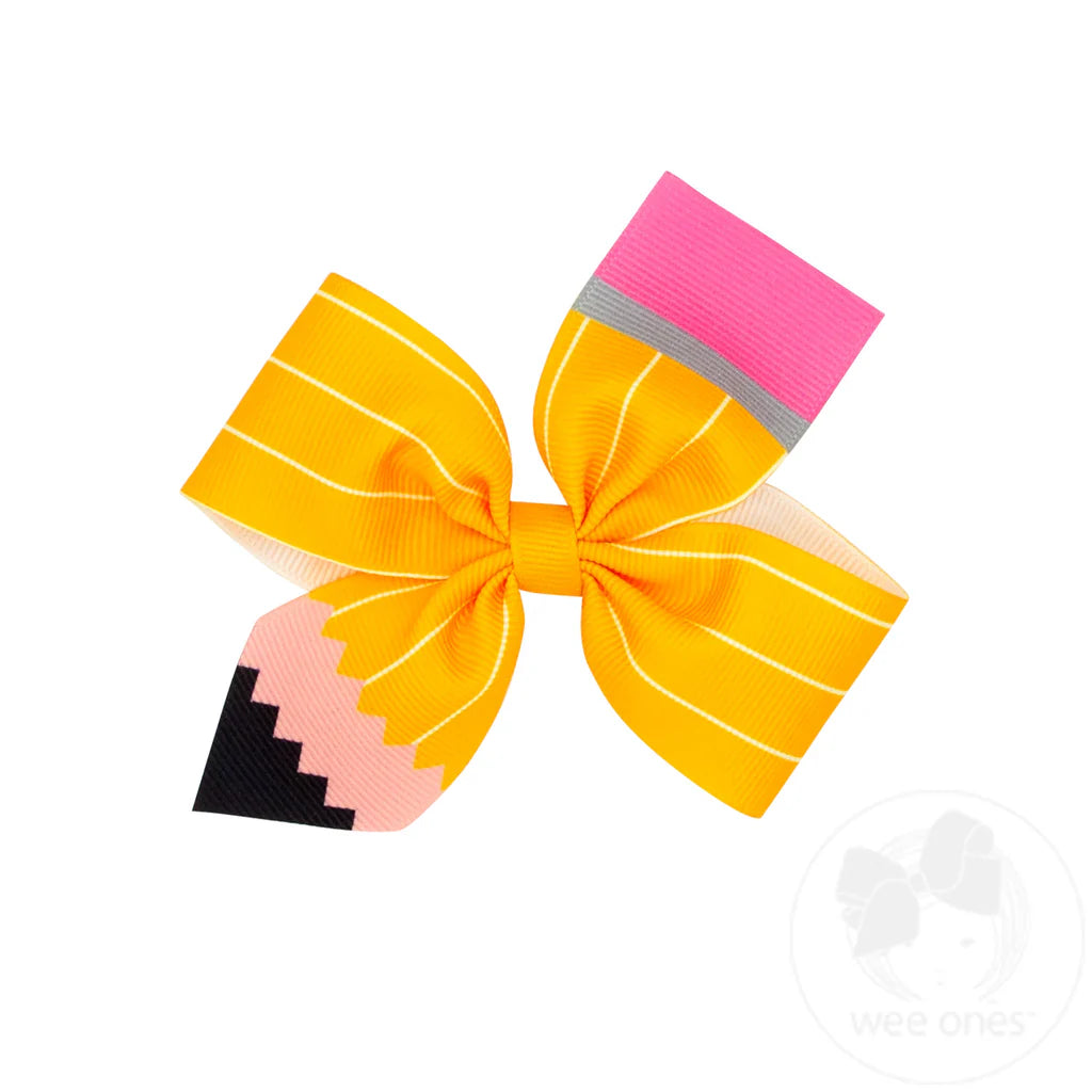 Pencil Medium Grosgrain 2-Loop Hair Bow