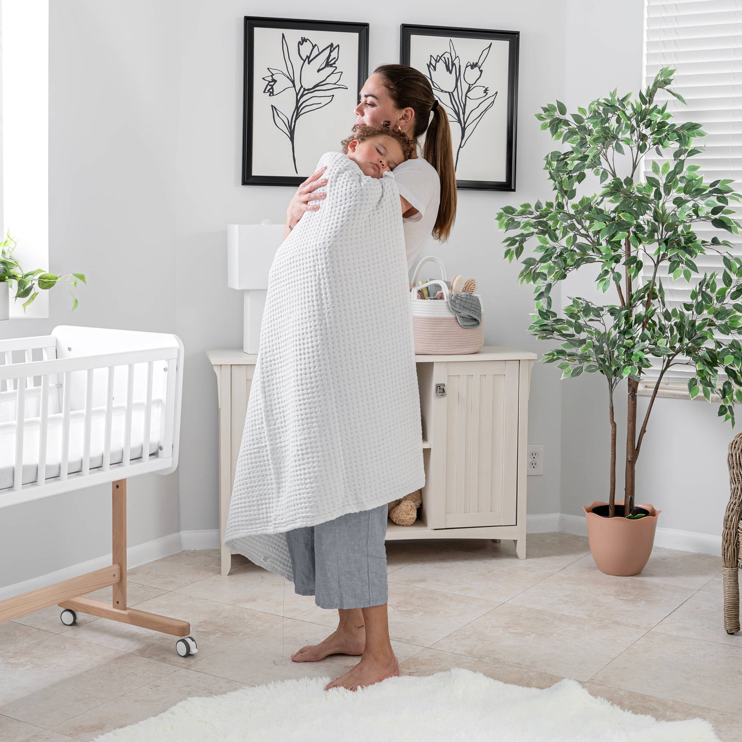 Waffle Blanket- White