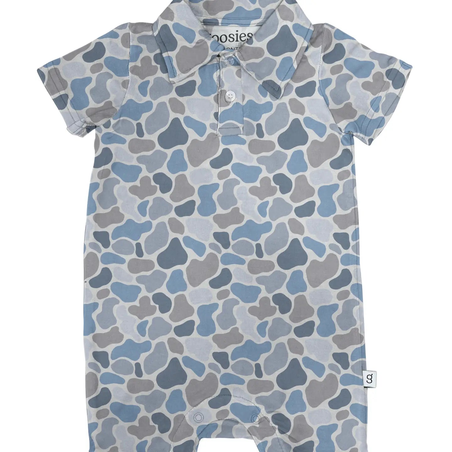 Watercolor Camo Ss Polo Romper