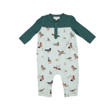 Ducks Romper W/ Contrast Sleeve