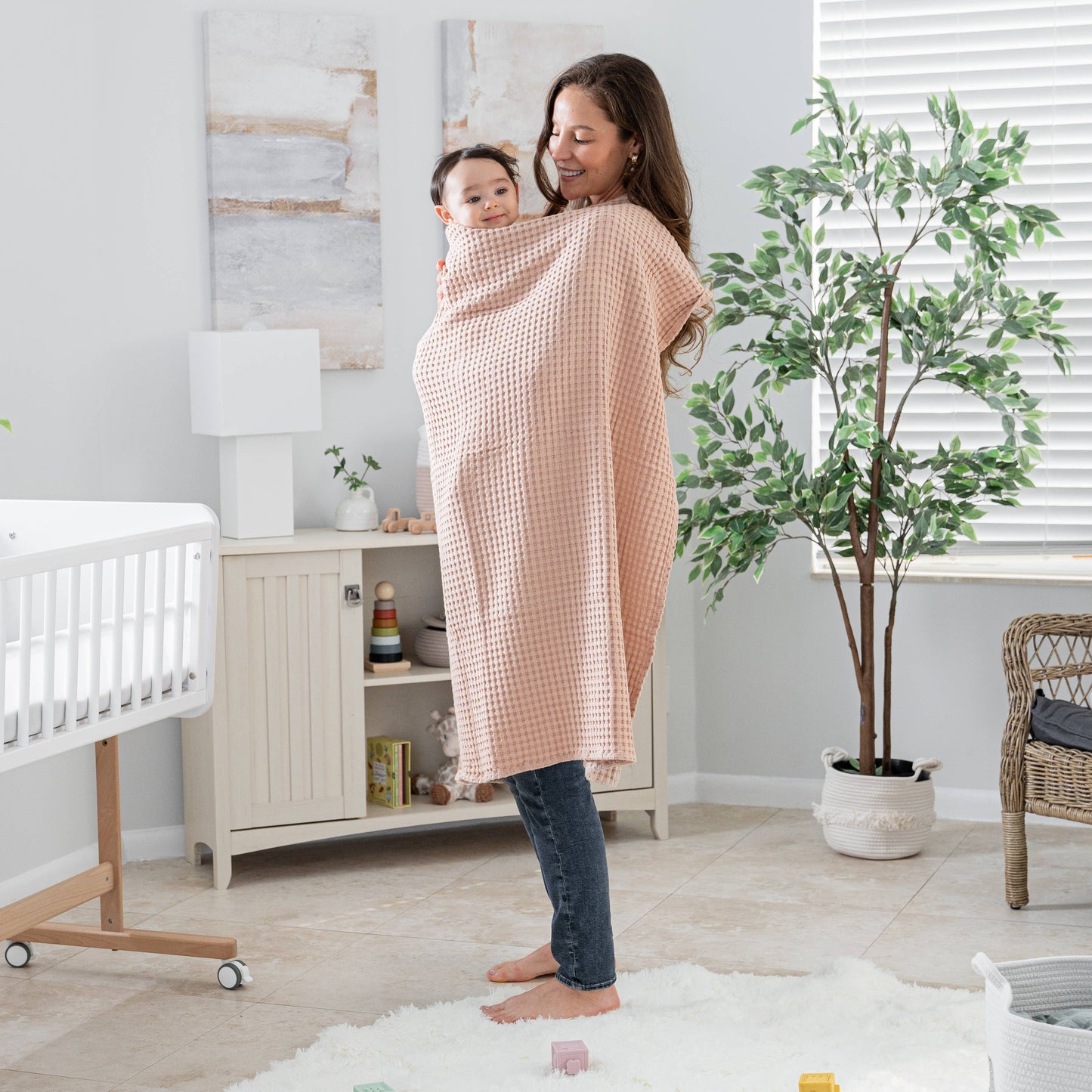 Waffle Blanket- Pacific Blue