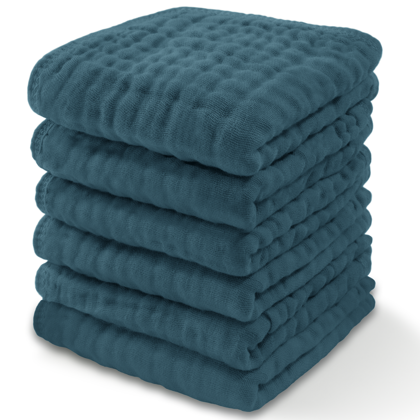 Baby Washcloths 100% Muslin Cotton by Comfy Cubs: Pack of 6 / White