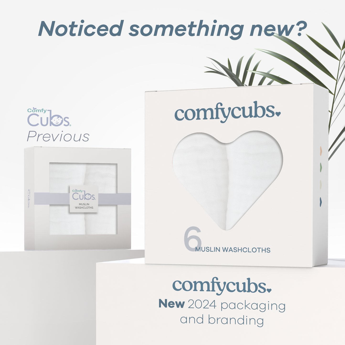Baby Washcloths 100% Muslin Cotton by Comfy Cubs: Pack of 6 / White