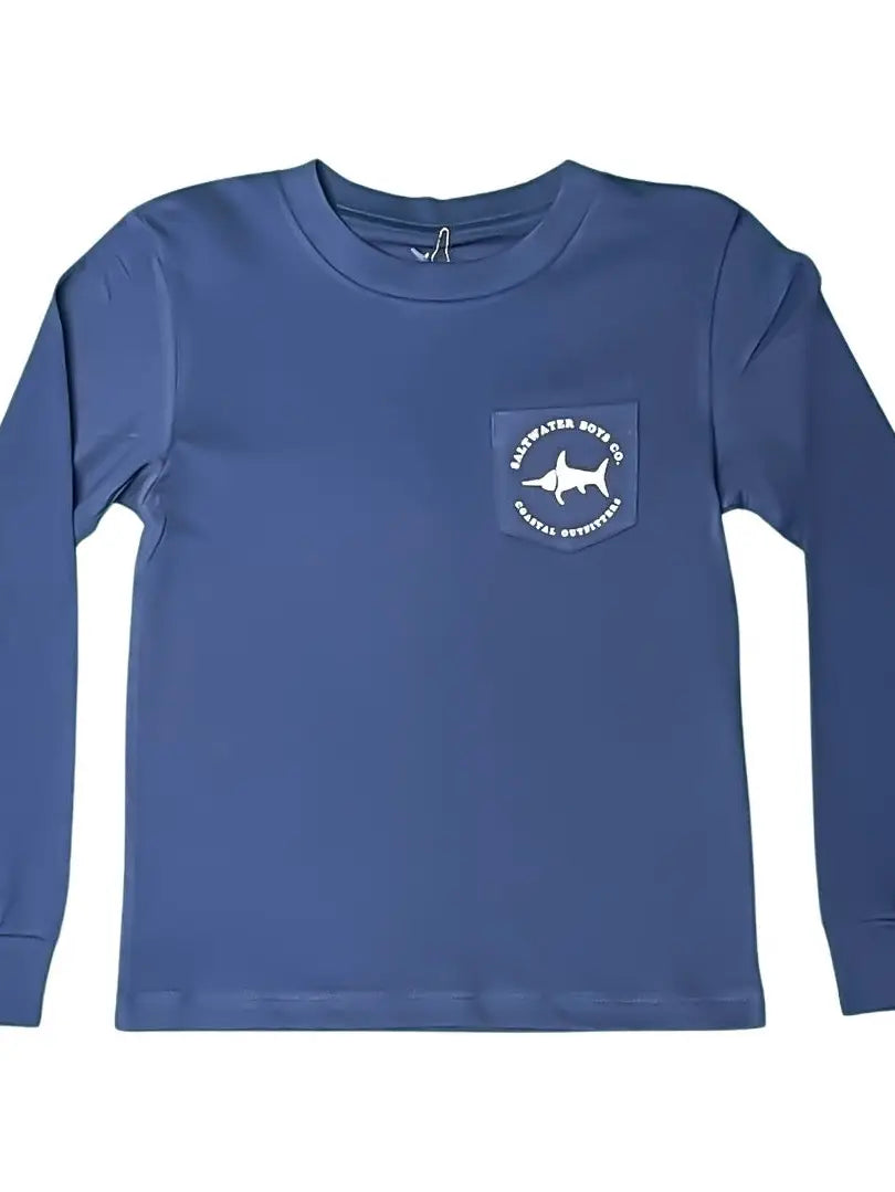Fishing Rod Graphic Pocket Tee LS