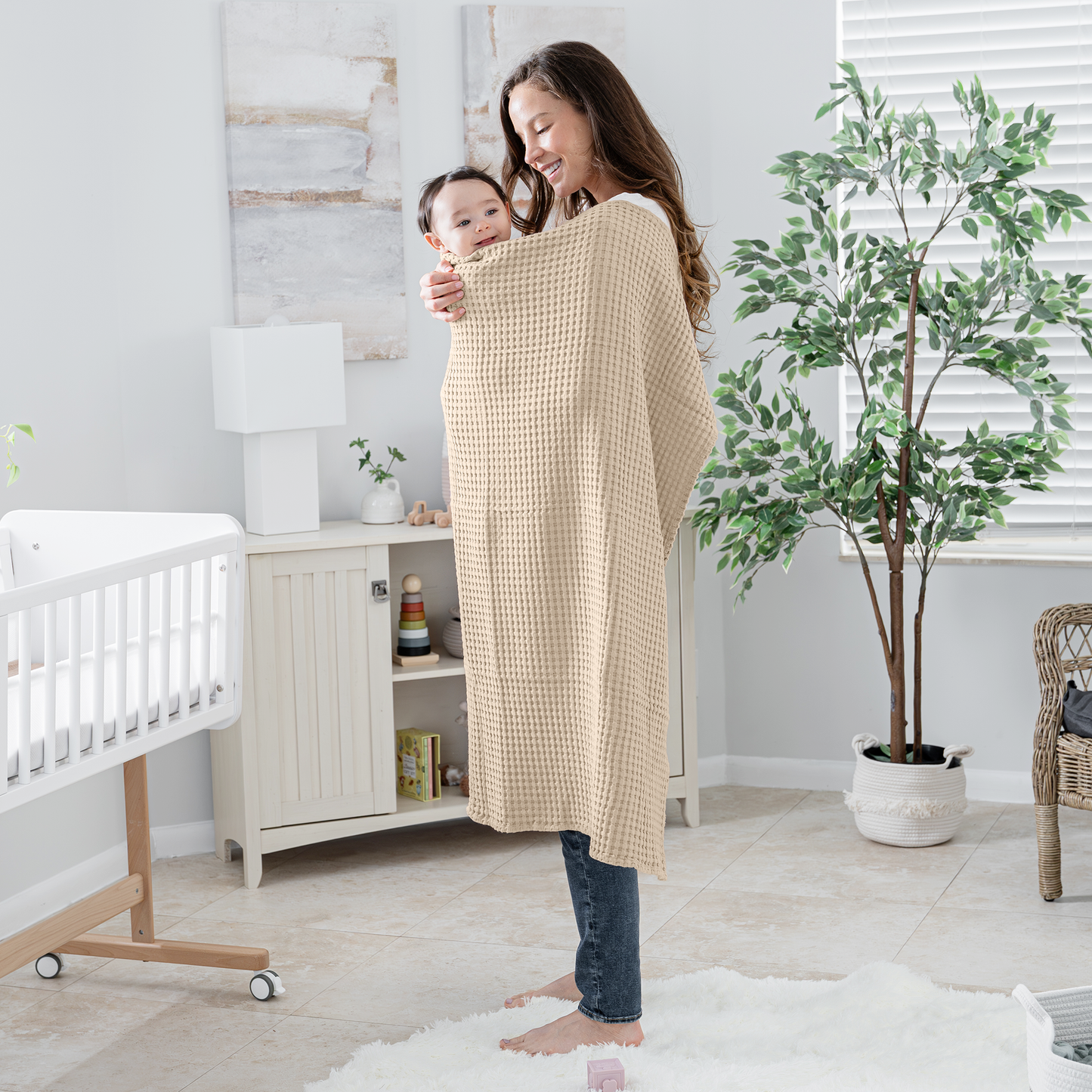 Waffle Blanket- Pacific Blue