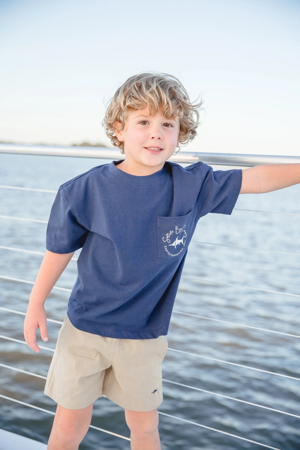 Fishing Rod Graphic Pocket Tee LS