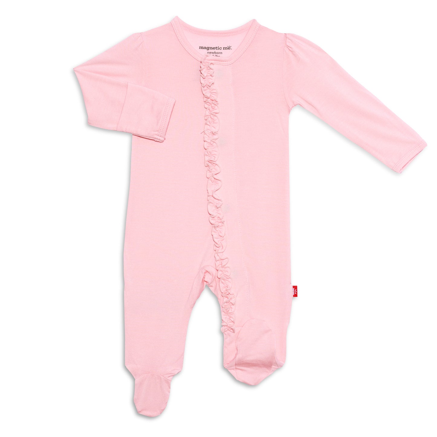 Pink Dogwood Ruffle Modal Footie