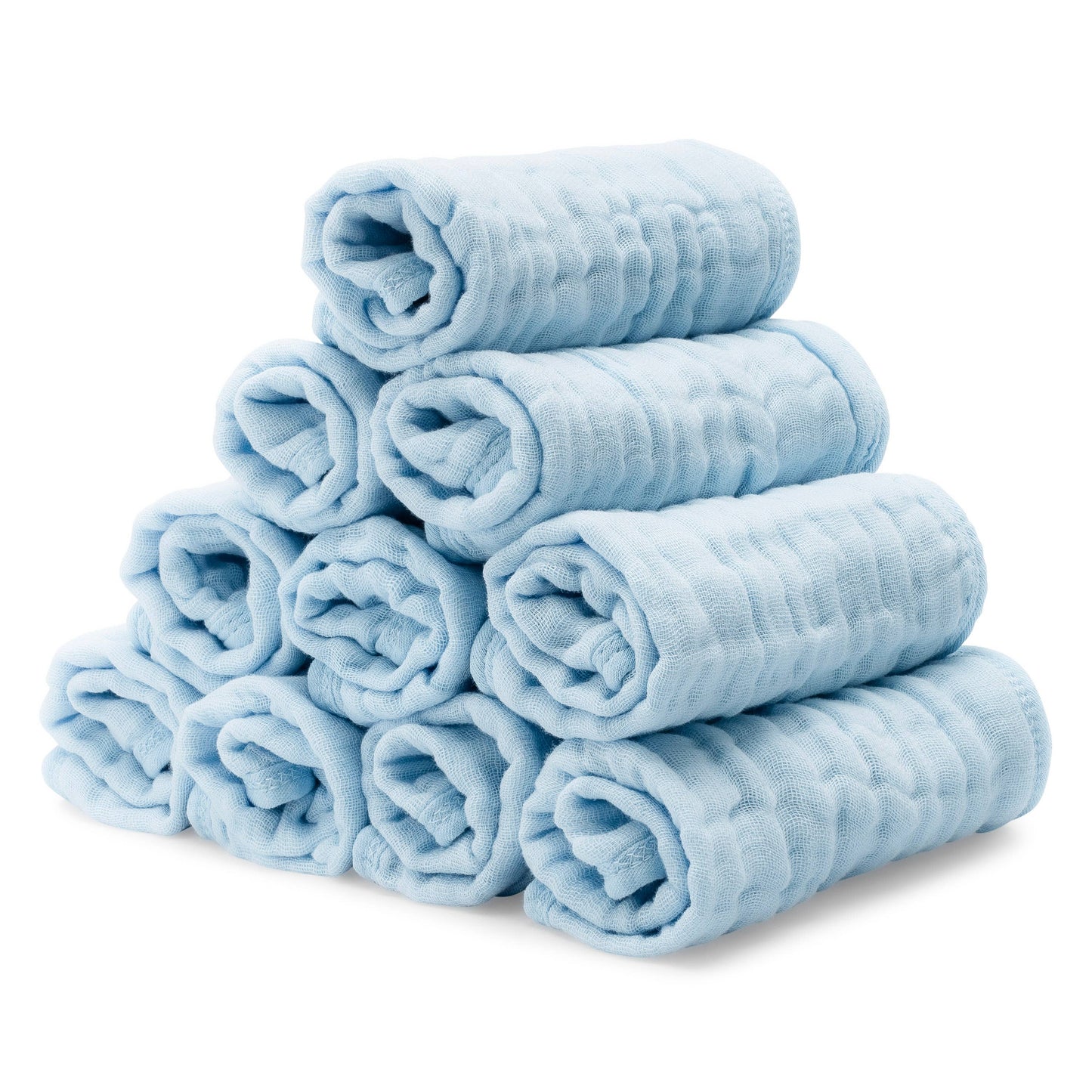 Baby Washcloths 100% Muslin Cotton by Comfy Cubs: Pack of 6 / White
