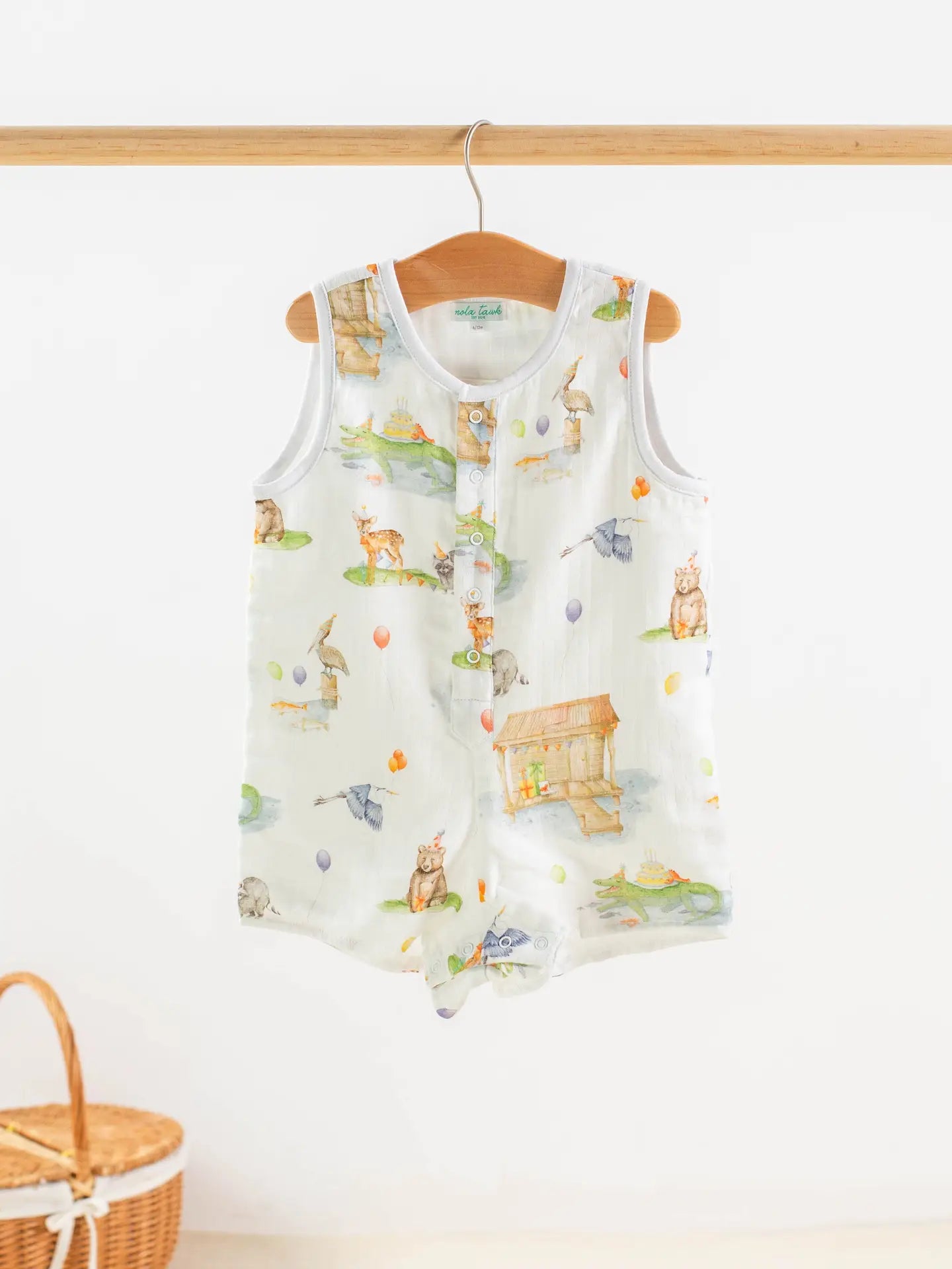 Bayou Birthday Organic Muslin Shortalls