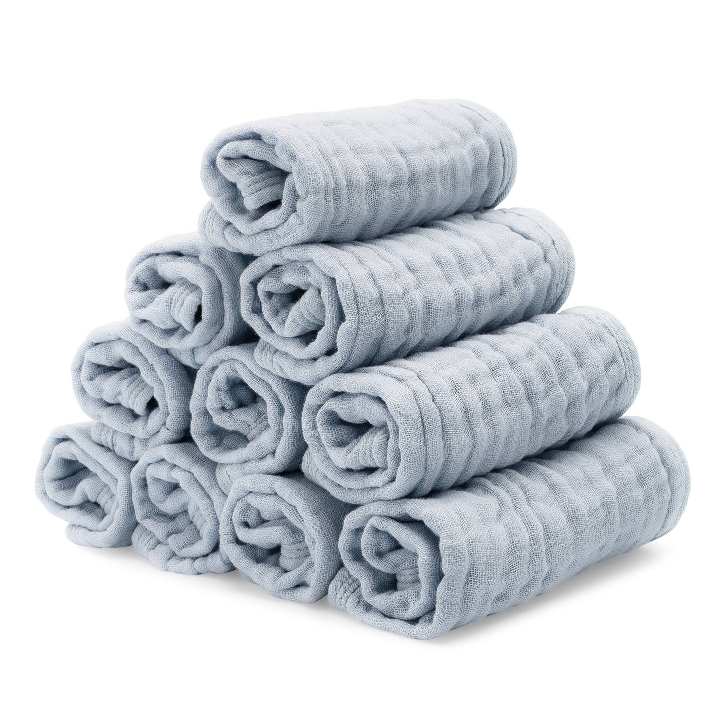 Baby Washcloths 100% Muslin Cotton by Comfy Cubs: Pack of 6 / White