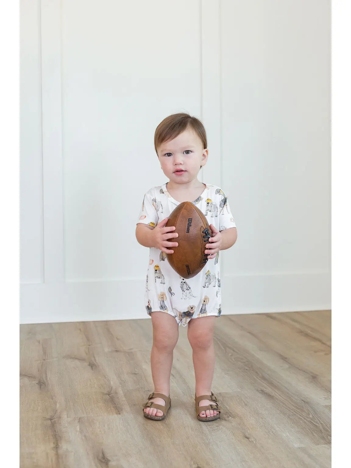 Black & Gold Puppy Football T-Shirt Bubble