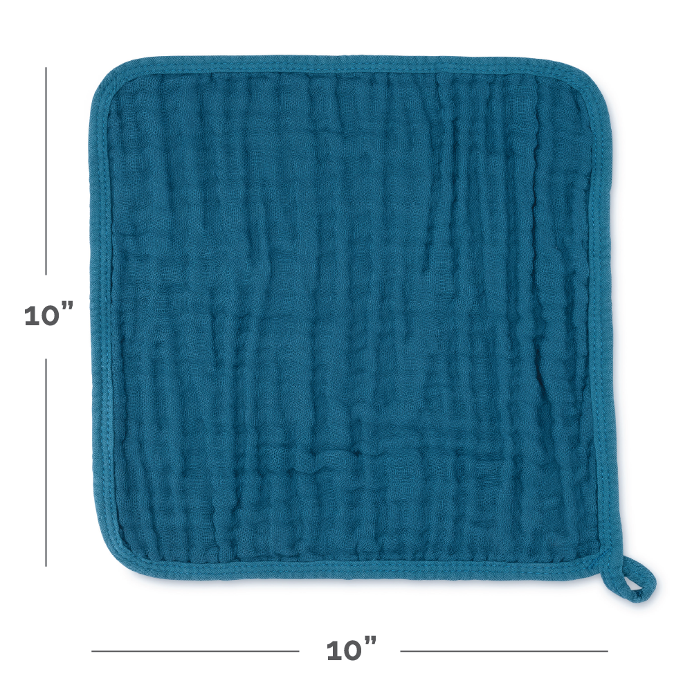 Baby Washcloths 100% Muslin Cotton by Comfy Cubs: Pack of 6 / White