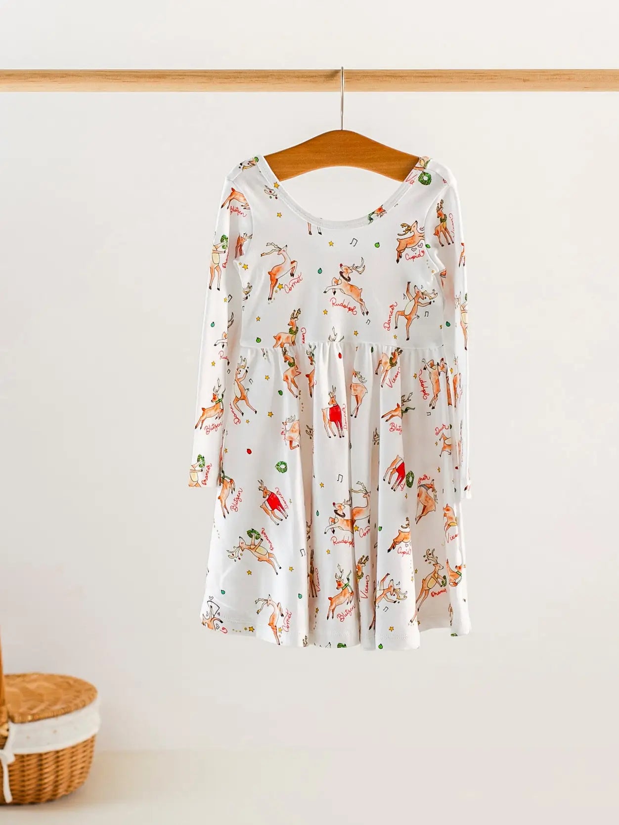 Oh Deer, Christmas Is Here! Organic Cotton Twirl Dress