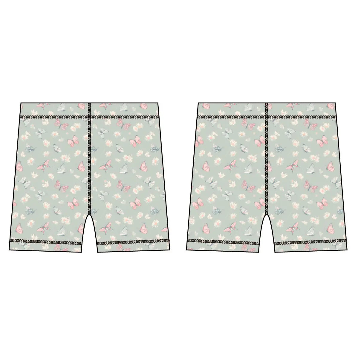 Butterfly Daisy Mint- Sport Short