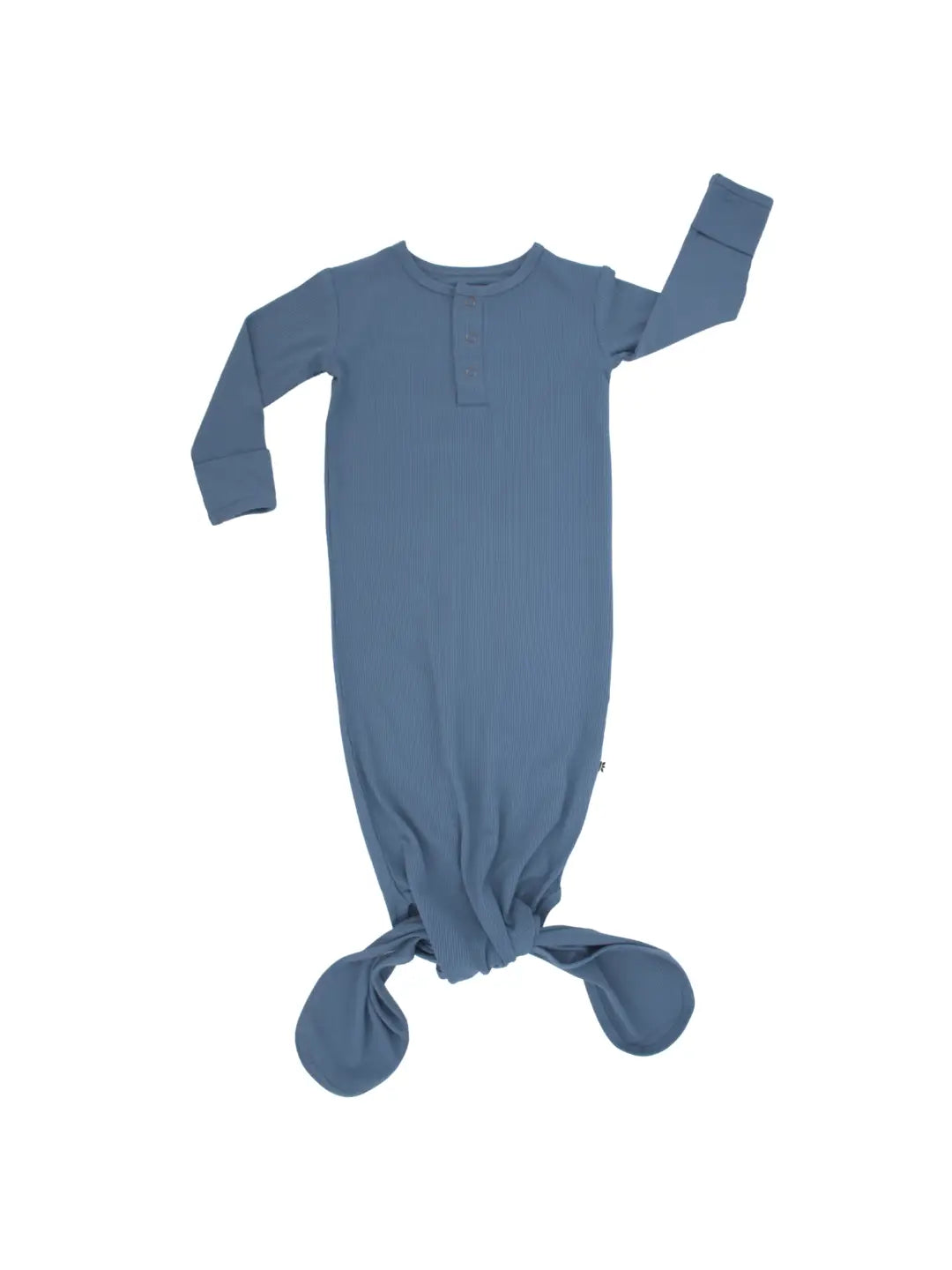 Denim Blue Ribbed Knotted Gown