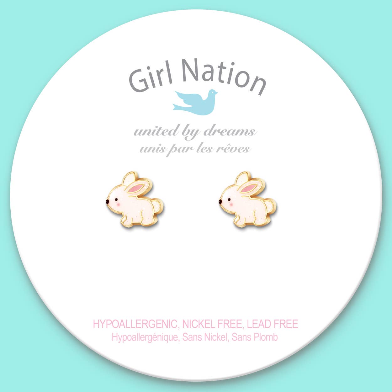 Glitter Rabbit Cutie Stud Earrings