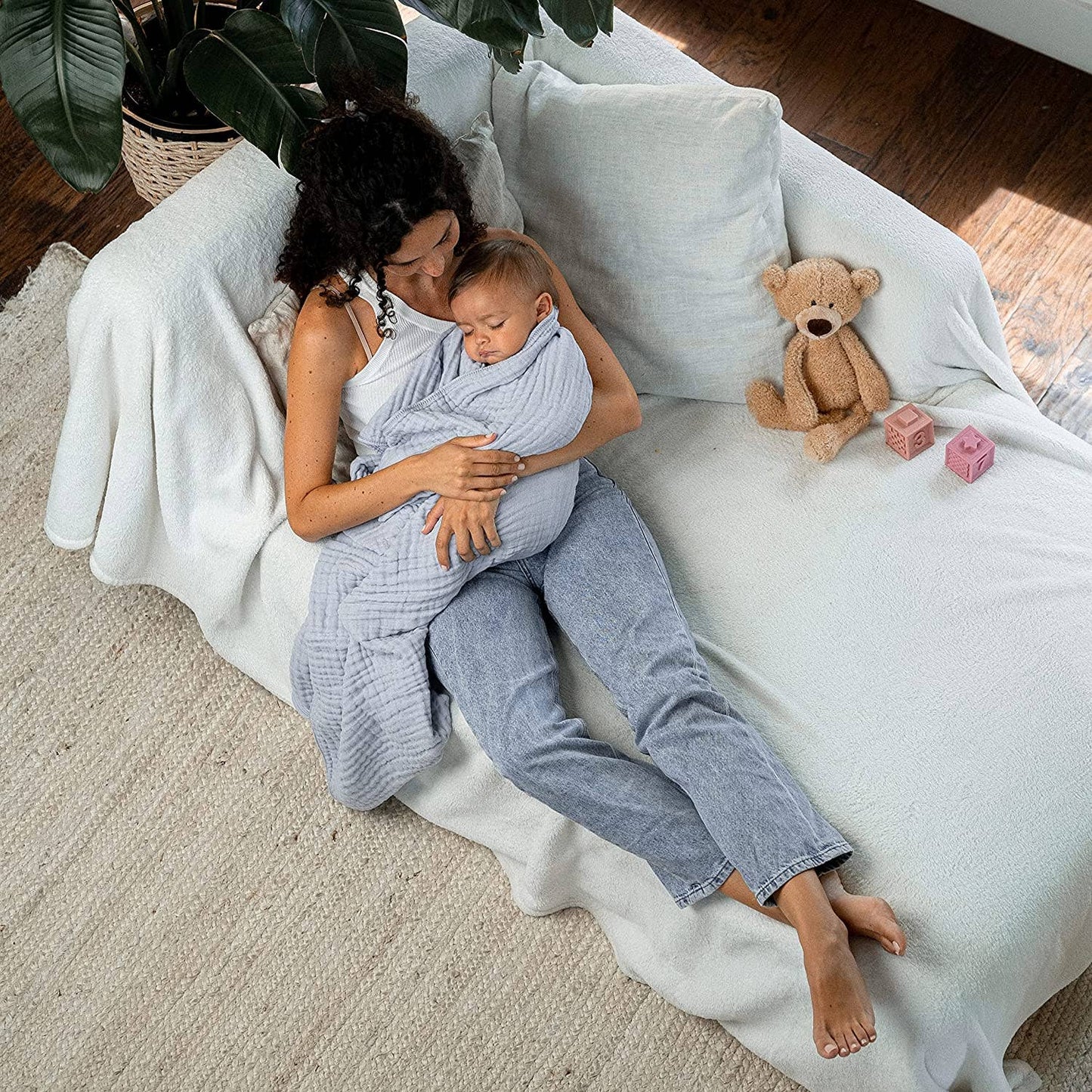 Muslin Cotton Blanket- Sage