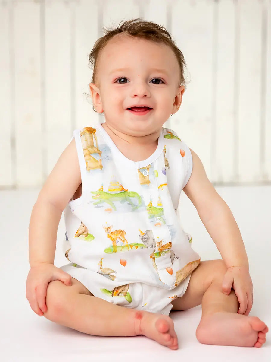 Bayou Birthday Organic Muslin Shortalls