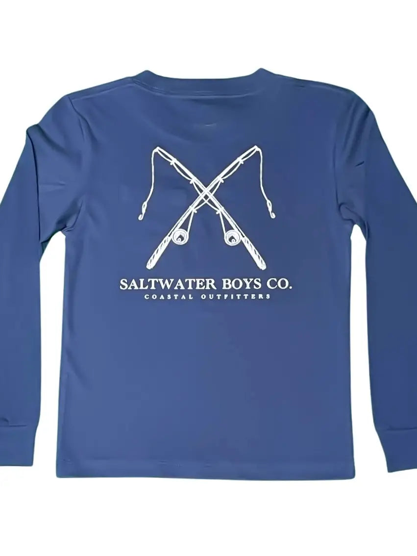 Fishing Rod Graphic Pocket Tee LS