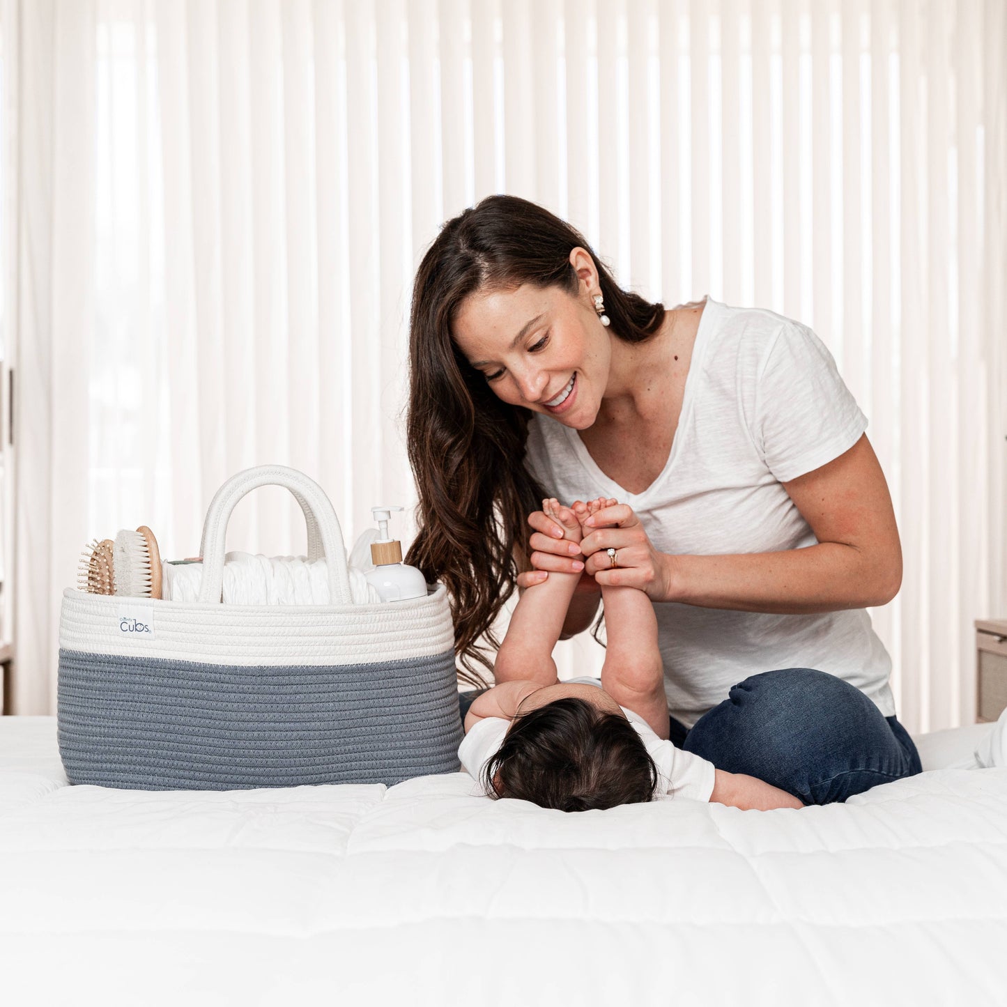 Diaper Caddy Organizer by Comfy Cubs: Sage