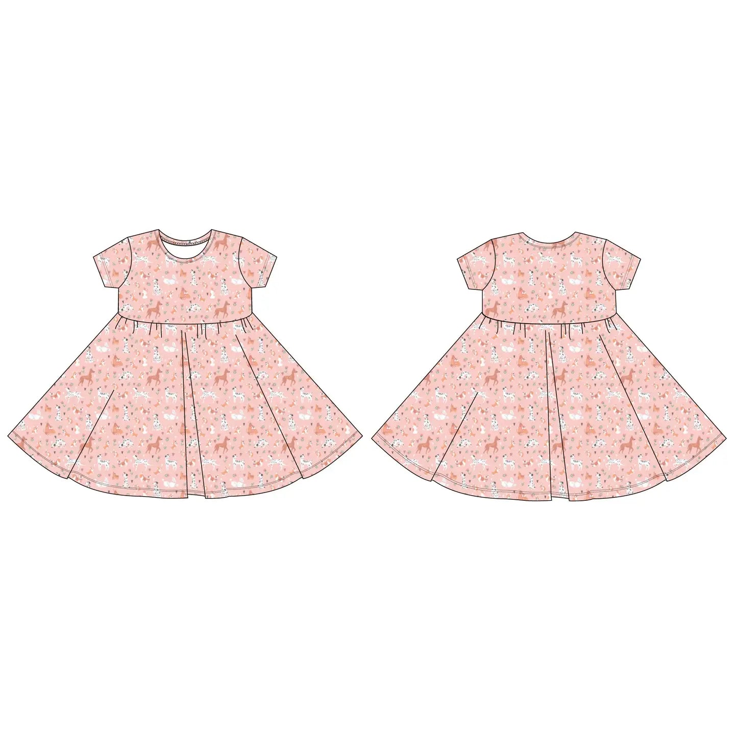 Puppy Love- Swirly Girl Dress W/Cap Sleeve