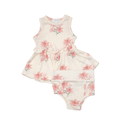 Ribbed Pink Lilies Top & Bloomer
