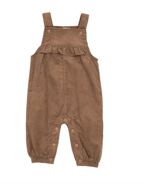 Mocha Yoke Ruffle Overall