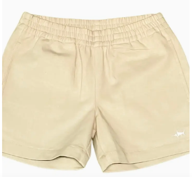 Naples Elastic Waist Shorts Khaki