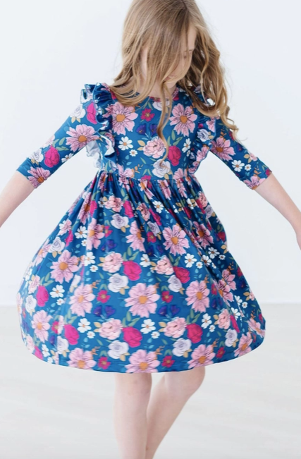 Vintage Garden Ruffle Twirl Dress