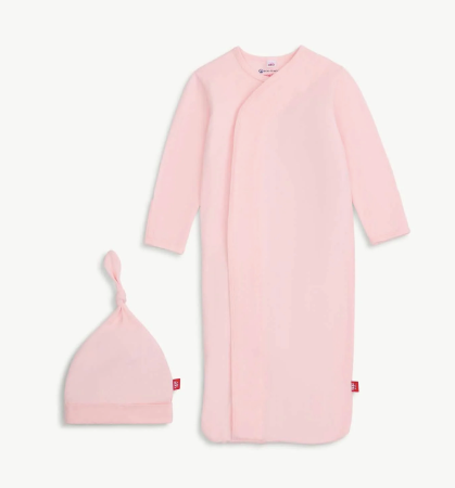 Pink Dogwood Modal Magnetic Gown & Hat Set