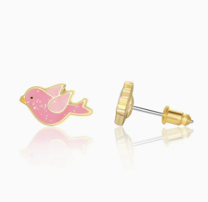 Twinkle Pink Bird Stud Earrings
