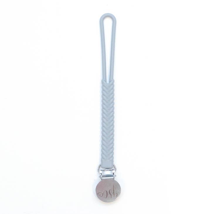 Slate Pacifier Clip Cole