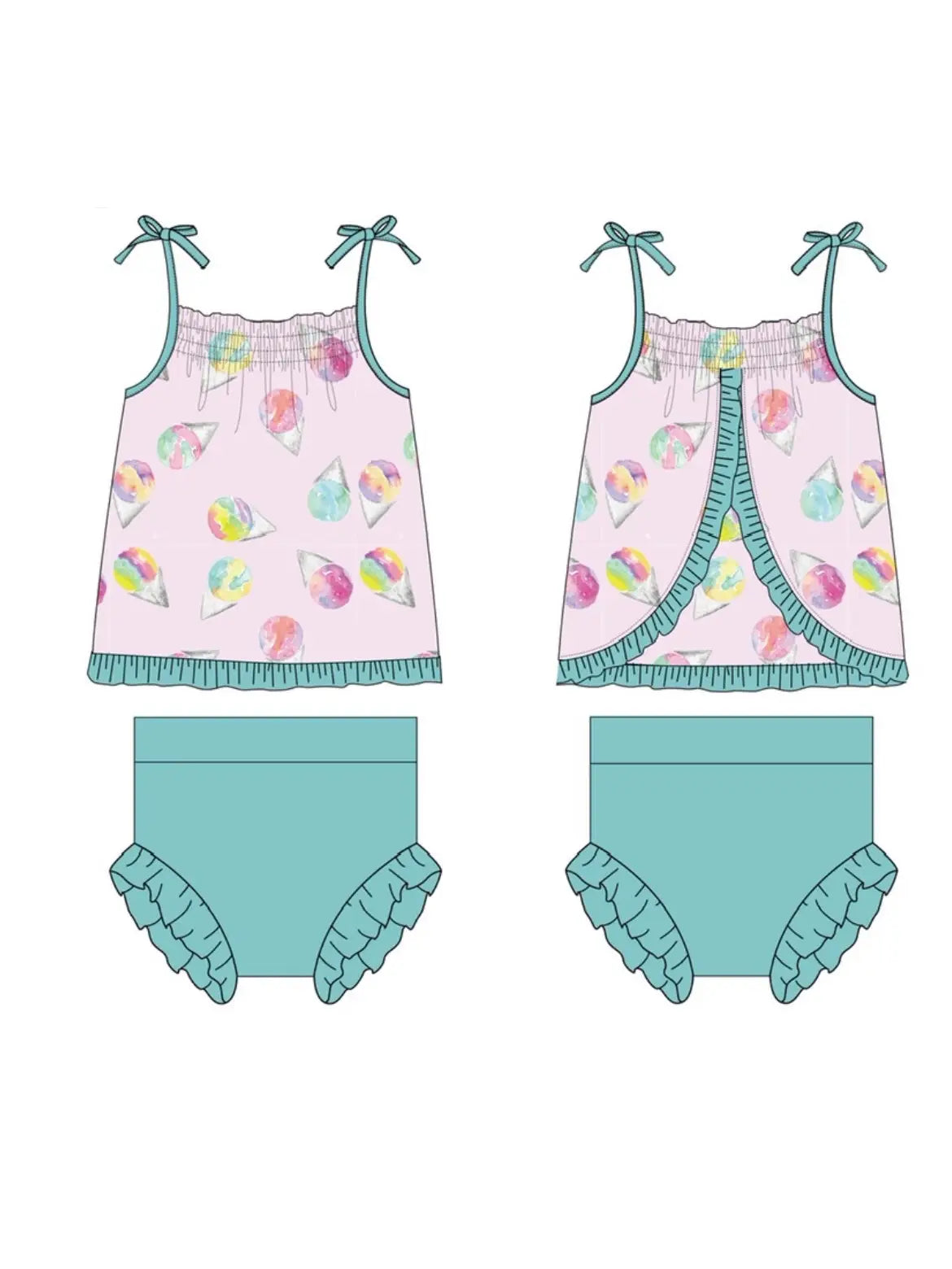 Pink Snowcones Ruffle Swing Set