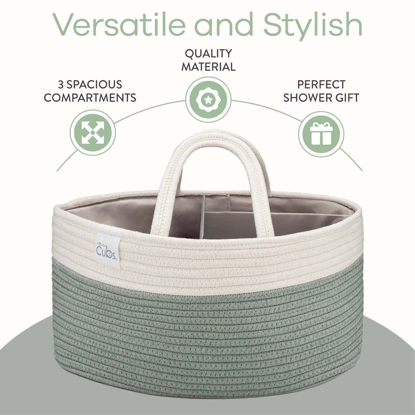 Diaper Caddy Organizer by Comfy Cubs: Sage