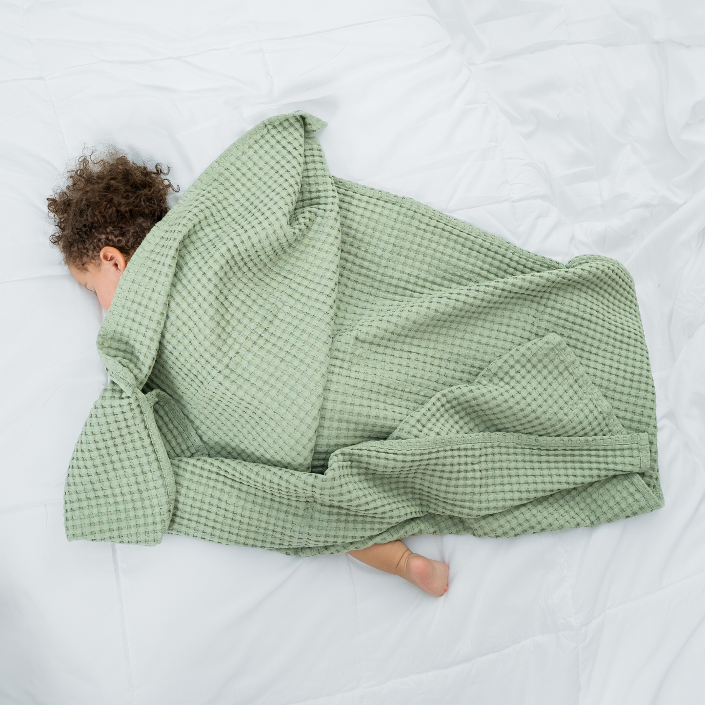 Waffle Blanket- Pacific Blue