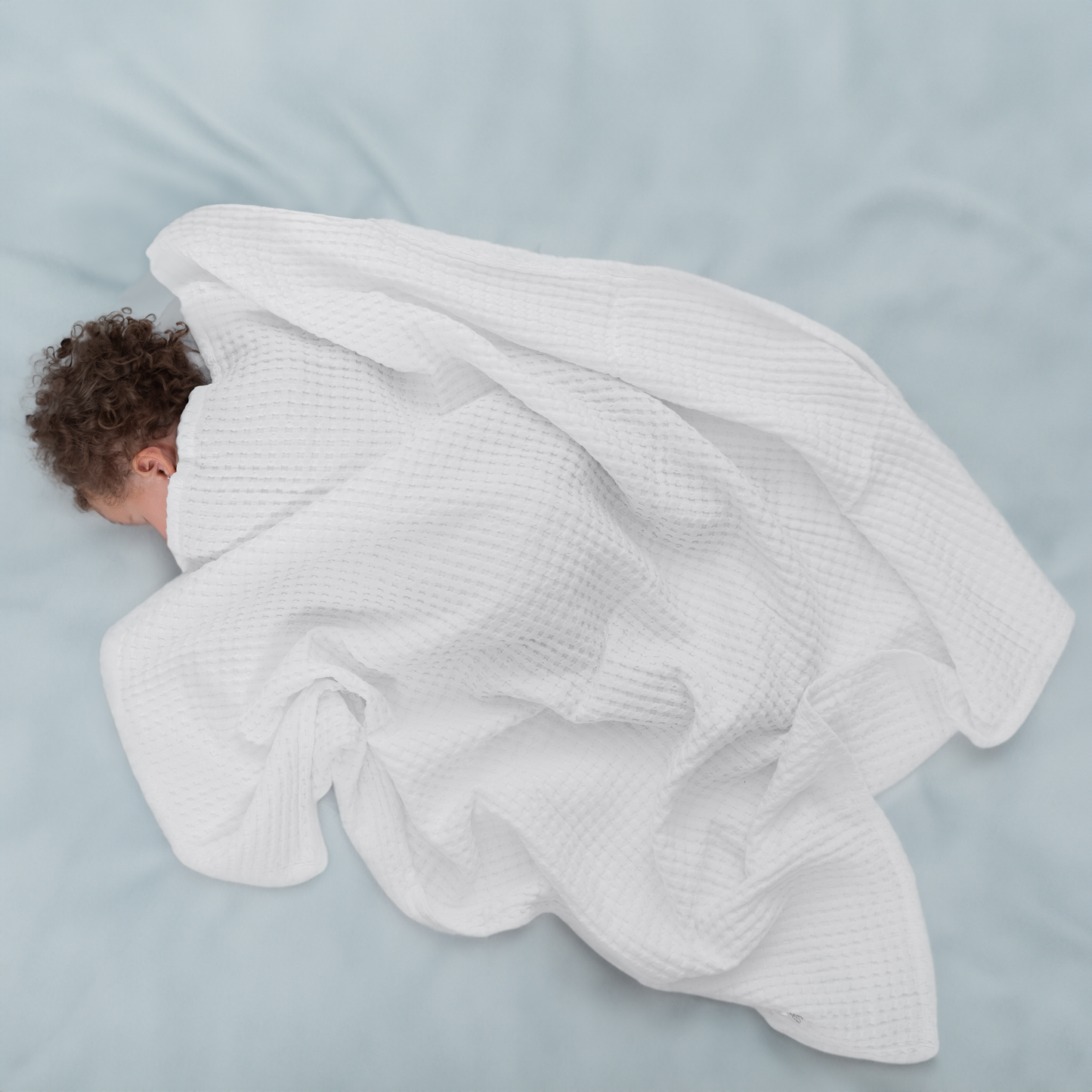 Waffle Blanket- Pacific Blue