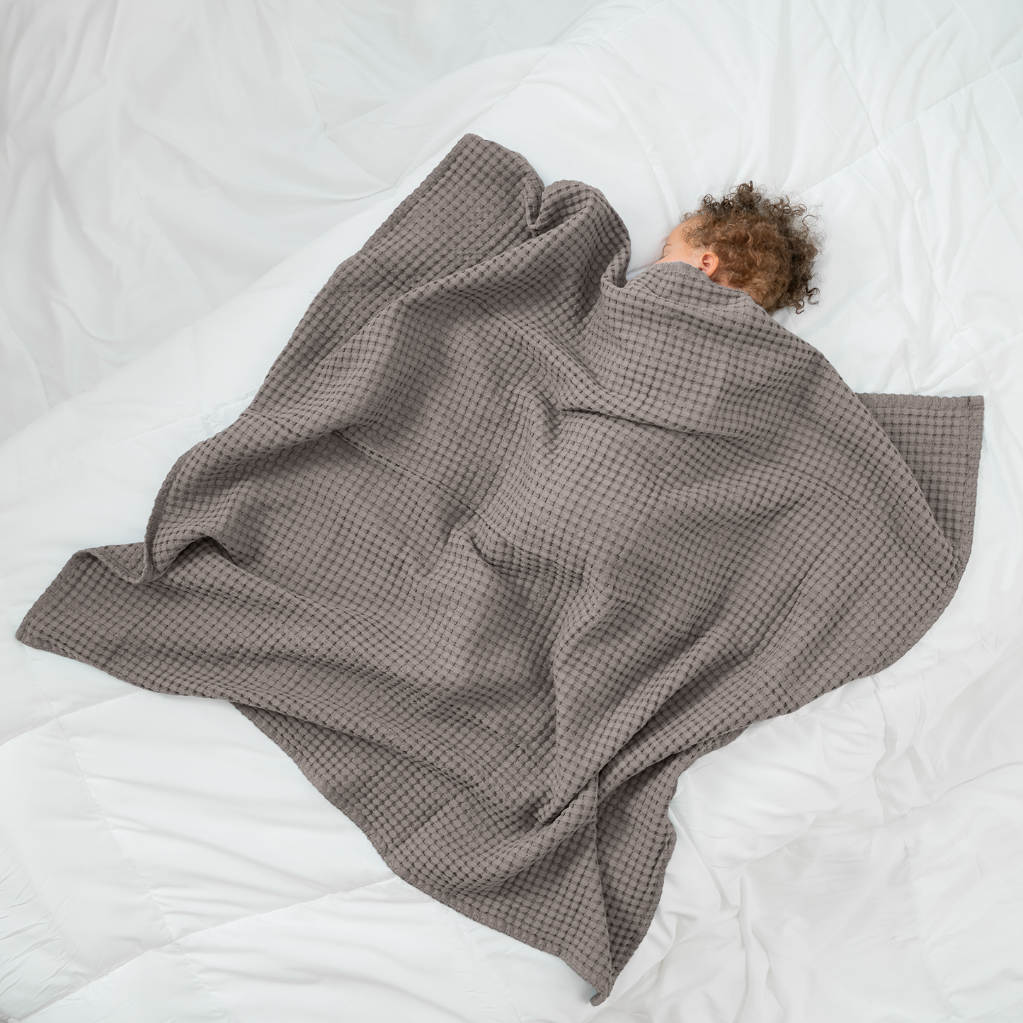 Waffle Blanket- Pacific Blue