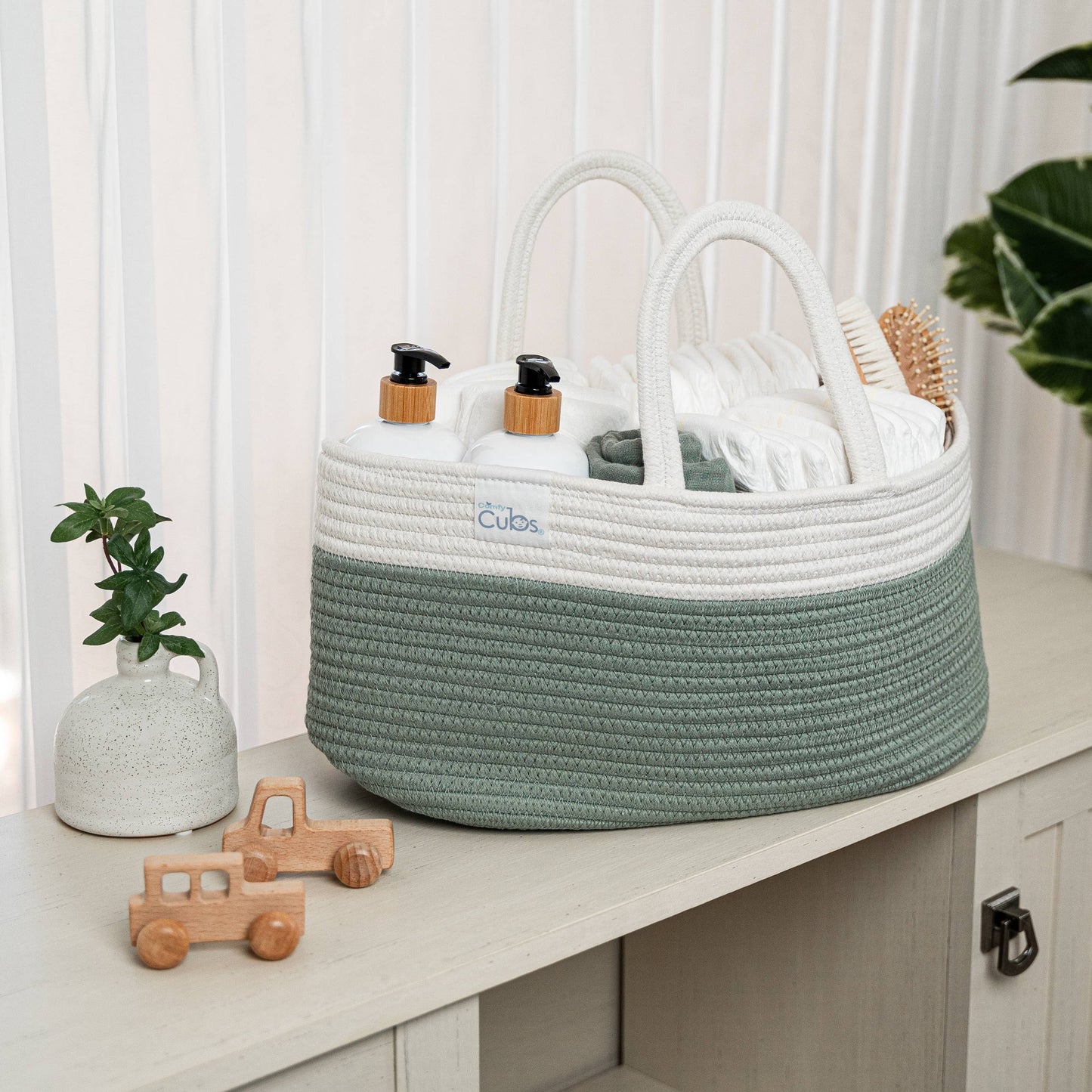 Diaper Caddy Organizer by Comfy Cubs: Sage