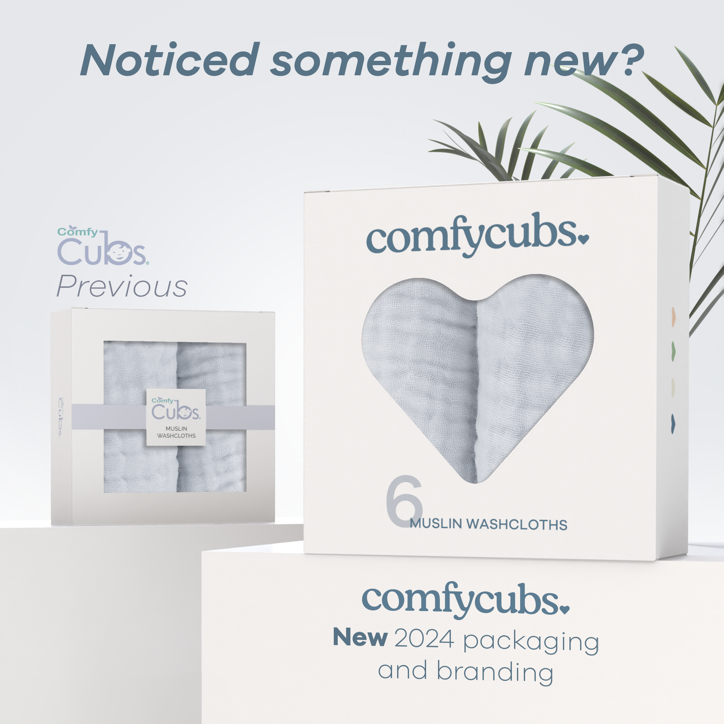 Baby Washcloths 100% Muslin Cotton by Comfy Cubs: Pack of 6 / White