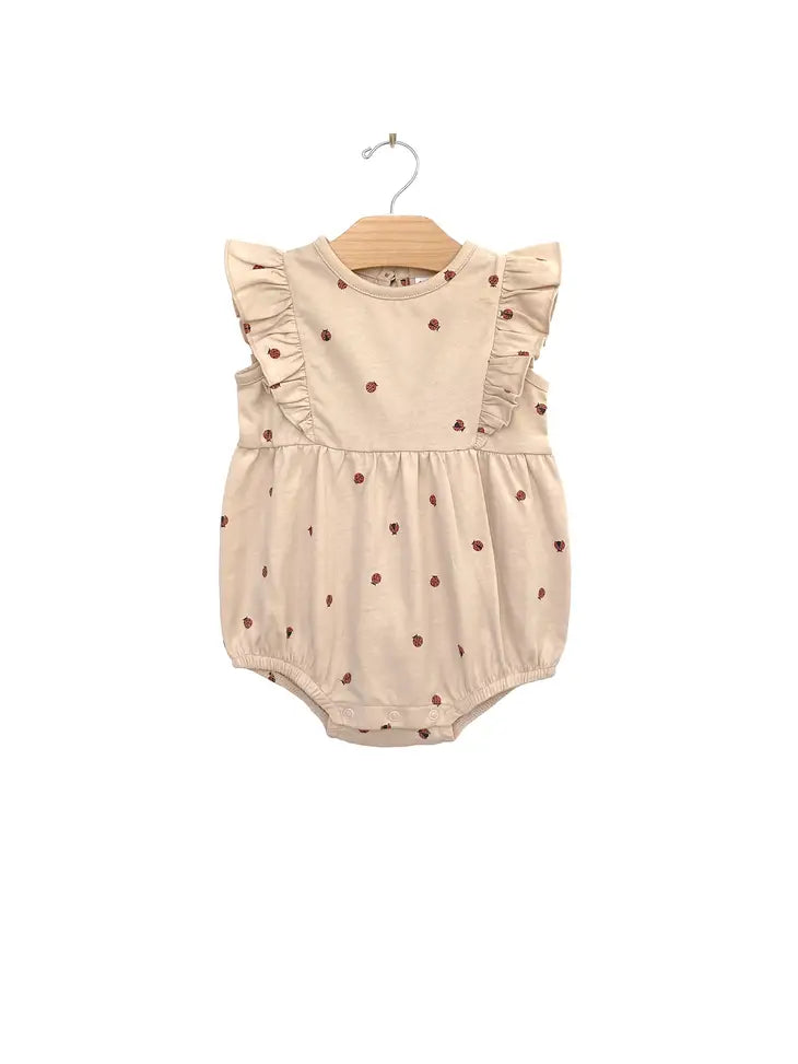 Ladybugs Flutter Sleeve Romper