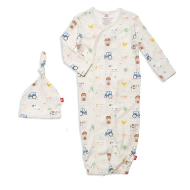 Pasture Bedtime Gown Hat Set