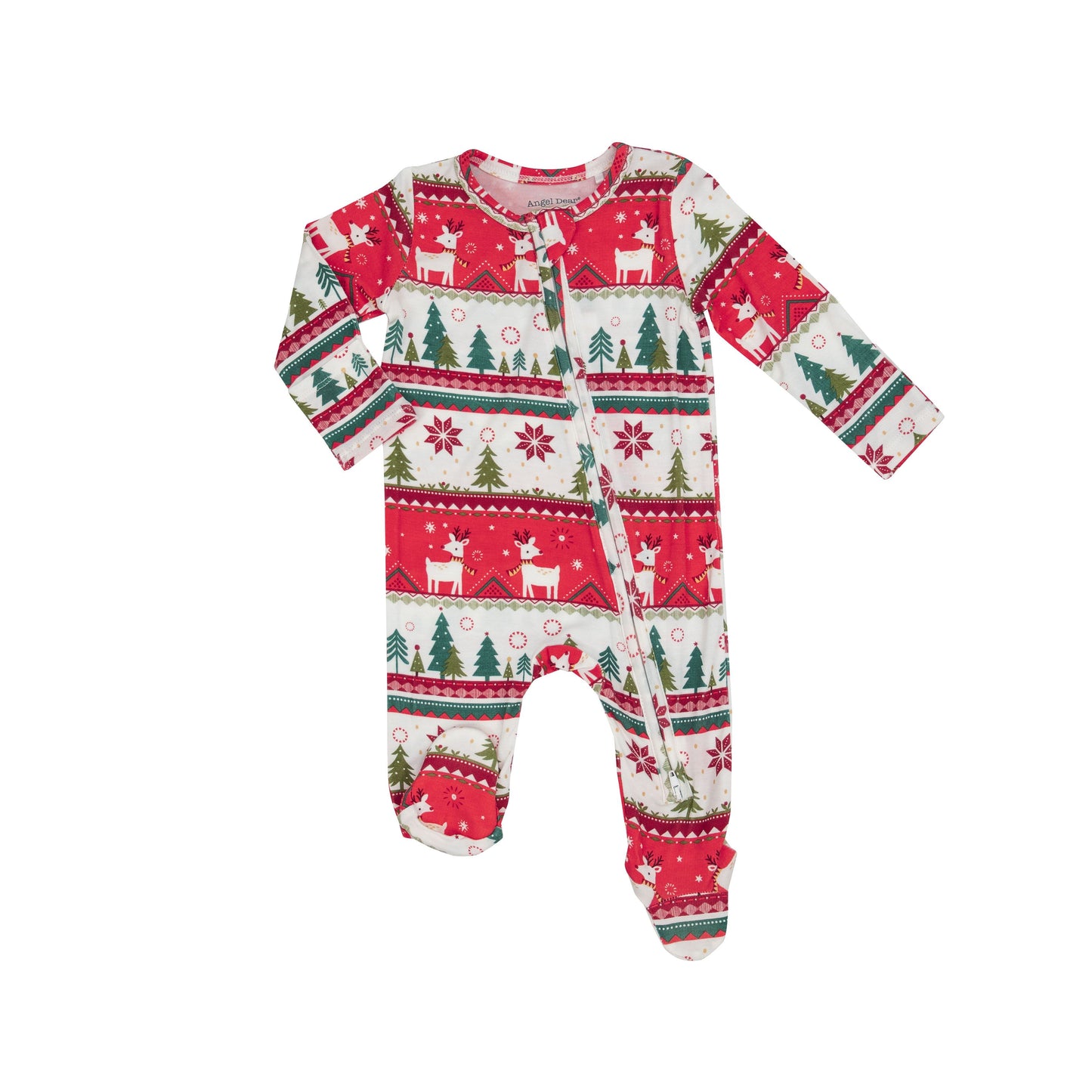 Reindeer Fair Isle 2 Way Zipper Footie