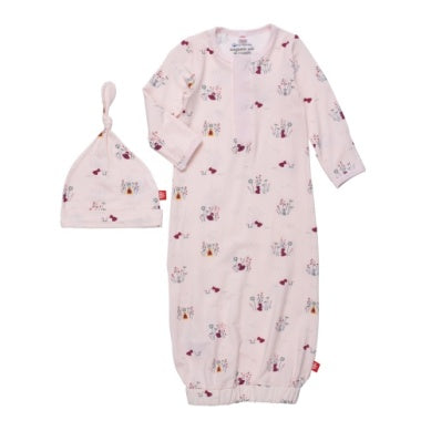 Li'l Red Henley Placket W/ Open Bottom Gown