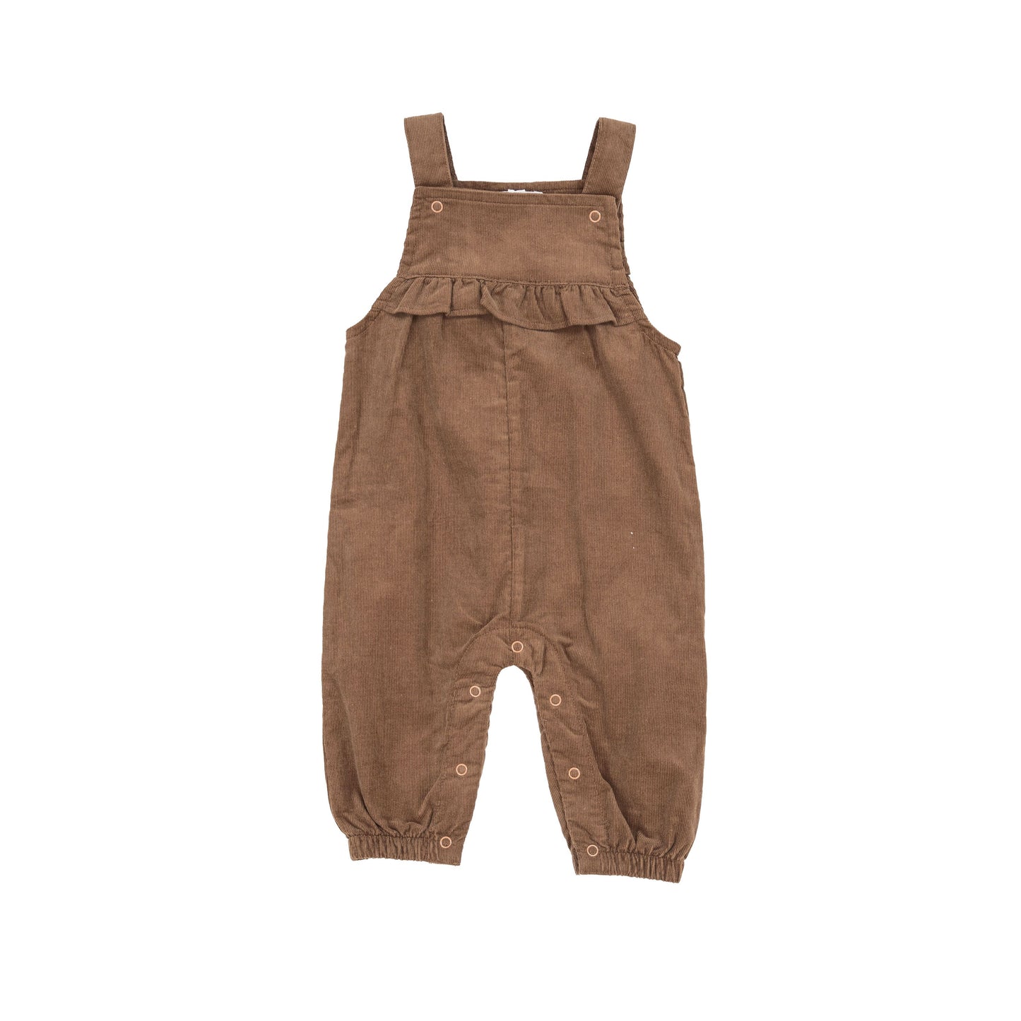 Mocha Yoke Ruffle Overall