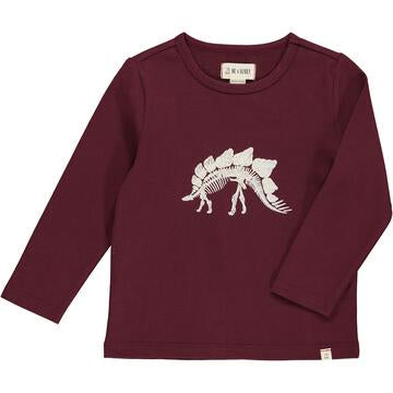Cherokee Raglan Burgundy Dino Tee