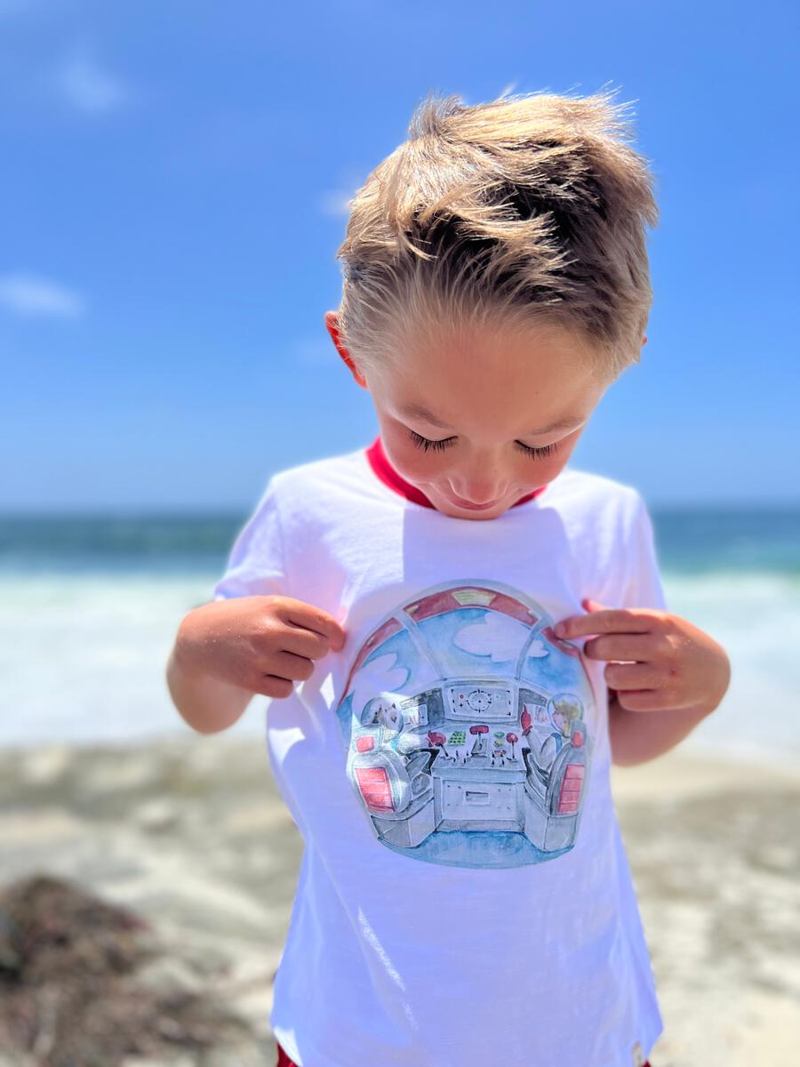 Henry In Space Print Ringer T-Shirt