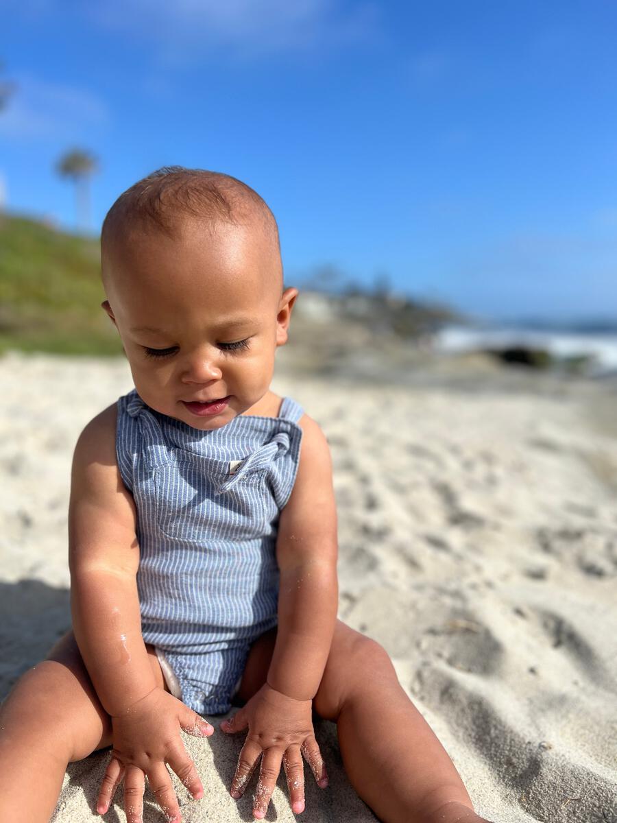 Reef Bubble Romper Blue & White