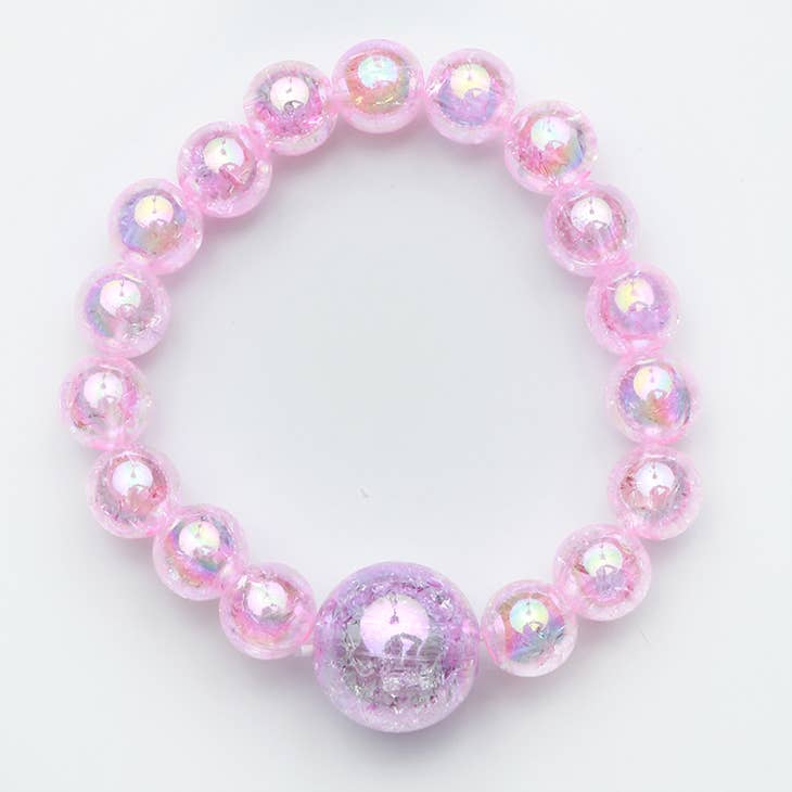 Pink Beaded Watercolor Bracelet