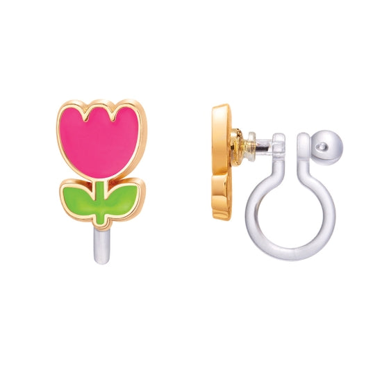 Tiny Tulip CLIP ON Cutie Earrings