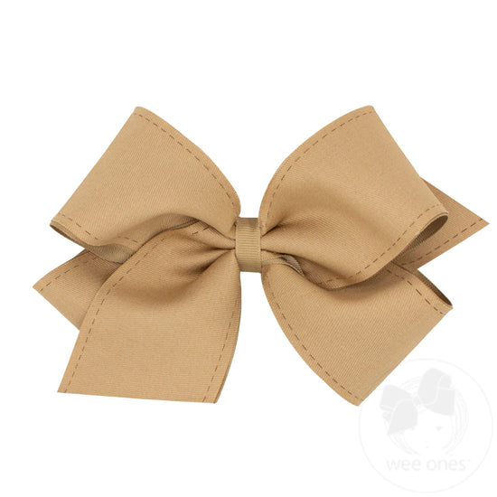 Wee Ones Khaki Denim Overlay Hair Bow